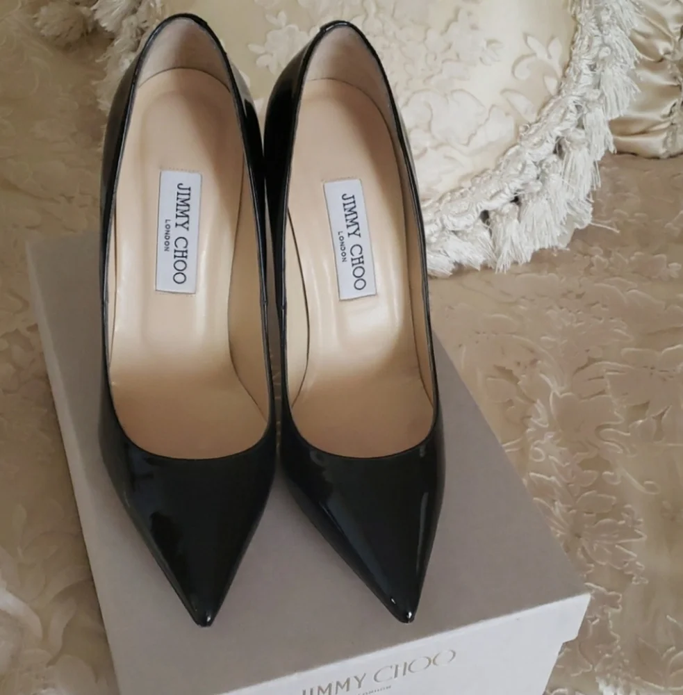 NWT, Authentic Jimmy Choo Stillettos, Size 8 - Picture 4 of 6